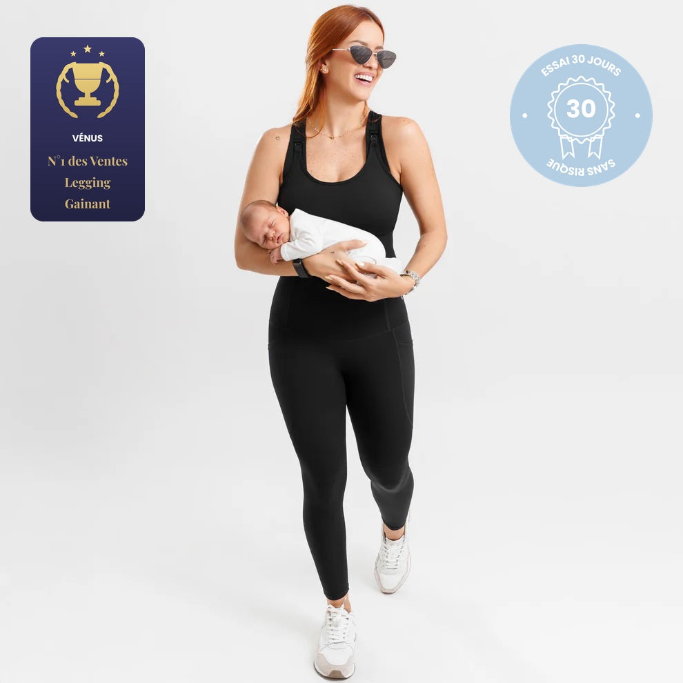 Legging de maternité noir en jersey doux