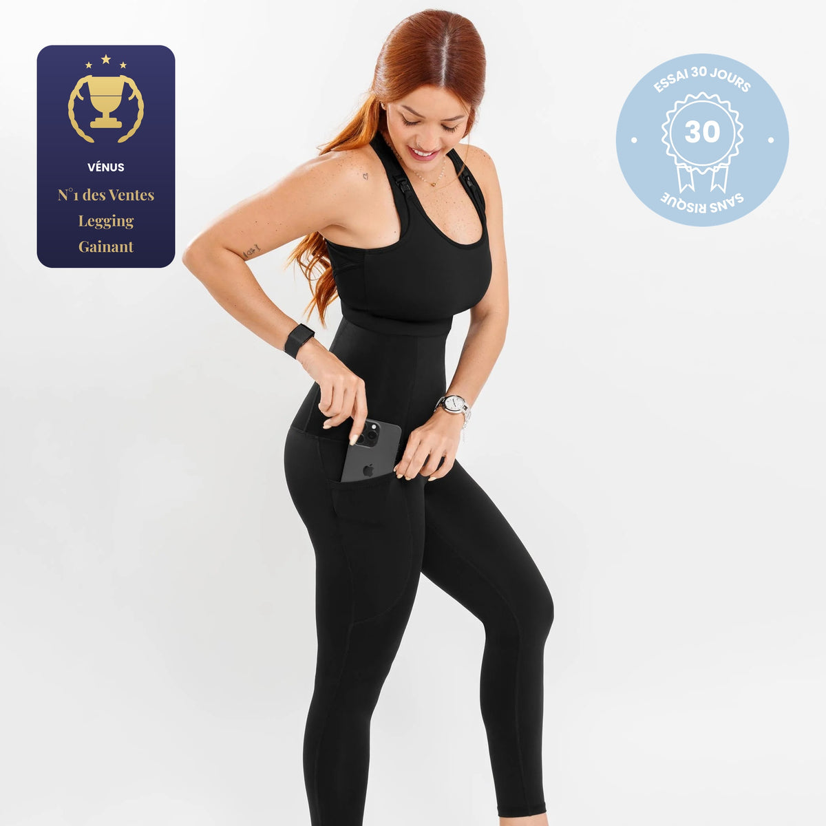 Legging de maternité noir en jersey doux