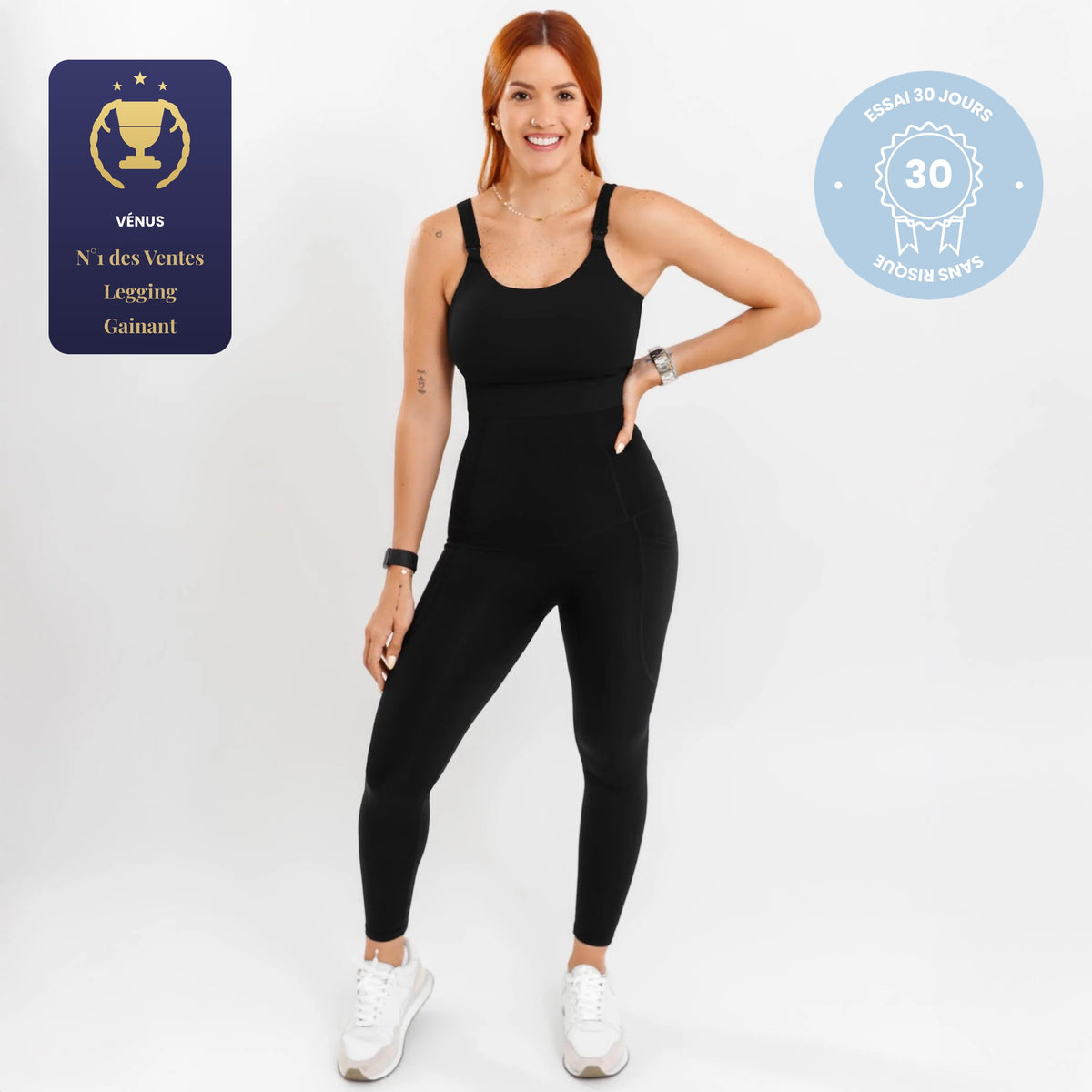 Legging de maternité noir en jersey doux