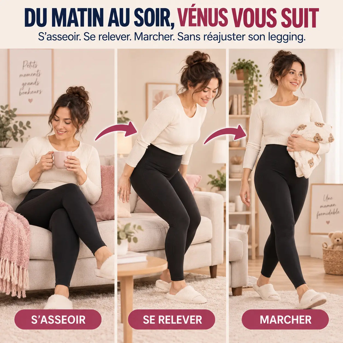Silhouette lissée avec le legging post-partum Vénus
